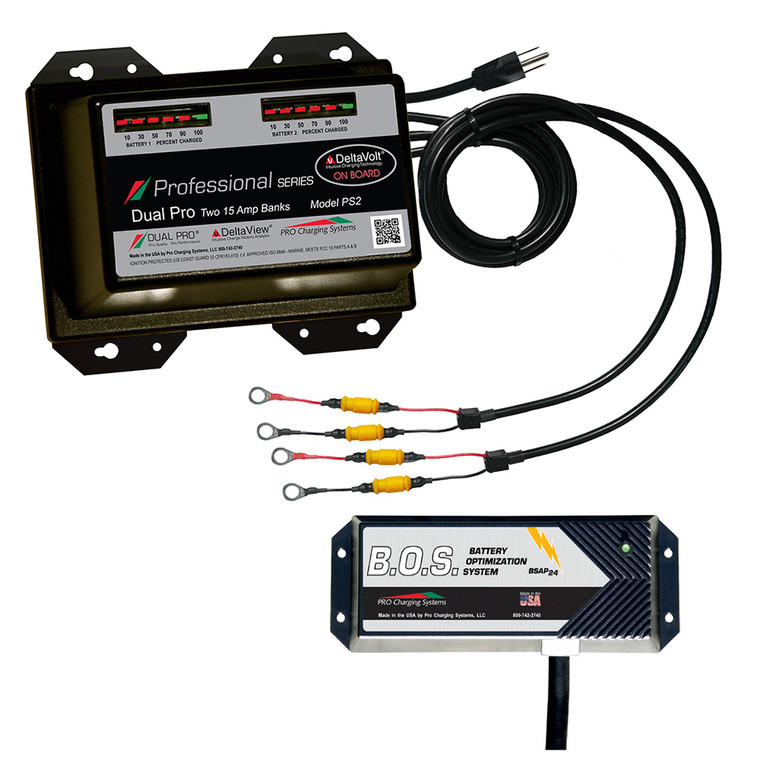 Dual Pro PS2 2 Bank Battery Charger w\/2 Bank B.O.S. [PS2\/BOS12V2]