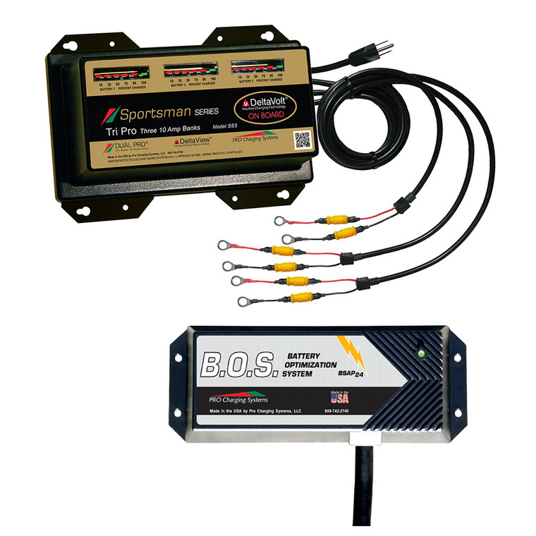 Dual Pro SS3 3 Bank Battery Charger w\/2 Bank B.O.S. [SS3\/BOS12V2]