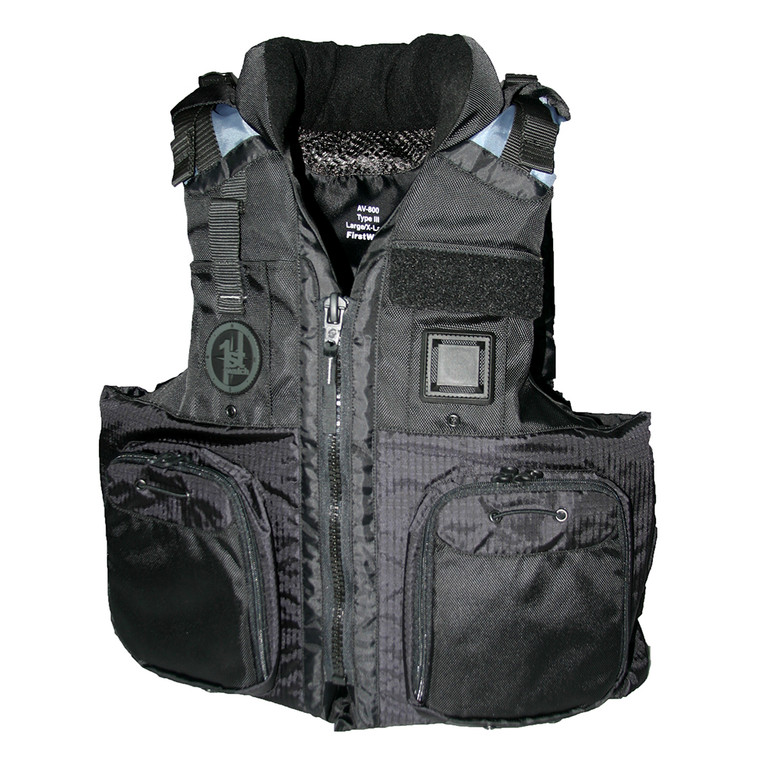 First Watch AV-800 Four Pocket Flotation Vest - Black - Large to XL  [AV-800-BK-L\/XL]