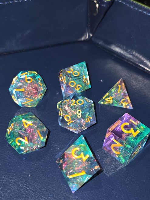 Electroplated Purple Teal Prism Sharp Edge Set Electroplated Purple Teal Prism Sharp Edge Set