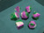 Silicone Dice Set Green White Purple