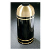 T1555 finished in High Gloss Black with Satin Brass finished banding and open dome top