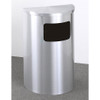 Glaro Profile Half Round Side Opening Trash Can, 1893-SA, finished in all Satin Aluminum