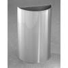 Glaro Profile Half Round Open Top Receptacle - 1896-SA, finished in Satin Aluminum