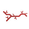 Magnuson TreeHooked Coat Rack - Red - Wall Mounted - Steel