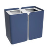 Peter Pepper SW2 Stream Deskside Recycling Wastebasket - Dual Stream in Pacific Blue with Bright White accent