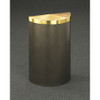 Glaro Profile Half Round Covered Receptacle, 1895V, finished in Bronze Vein with a Satin Brass top