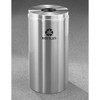 Glaro RecyclePro 1 Bottle Recycling Bin - 12 x 31 - 12 Gallon - B1232SA - finished in Satin Alunimum, Recycling Bottles Label