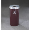 Glaro RecyclePro 1 Bottle Recycling Bin - 15 x 31 - 16 Gallon - B1532 - finished in Burgundy with a Satin Aluminum cover,  Recycling Bottles Label