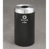 Glaro RecyclePro Value Bottle Recycling Bin - 15 x 30 - 23 Gallon - B1542 - finished in Satin Black with a Satin Aluminum cover