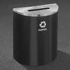 Glaro RecyclePro Profile Half Round Recycling Bin - 28-1/2 x 24 x 12 - 29 Gallon - P2499 - finished in Satin Black with a Satin Aluminum top