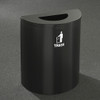 Glaro RecyclePro Profile Half Round Waste Bin - 28-1/2 x 24 x 12 - 29 Gallon - T2499 - finished in Satin Black