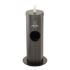 Glaro Antibacterial Wipe Dispenser F1029S-SV - Floor Standing with Trash Can and Silk Screened Sign - Finished in Silver Vein