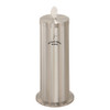 Glaro Antibacterial Wipe Dispenser F1027SSA - Floor Standing with Wipe Storage and Silk Screened Sign - Satin Aluminum
