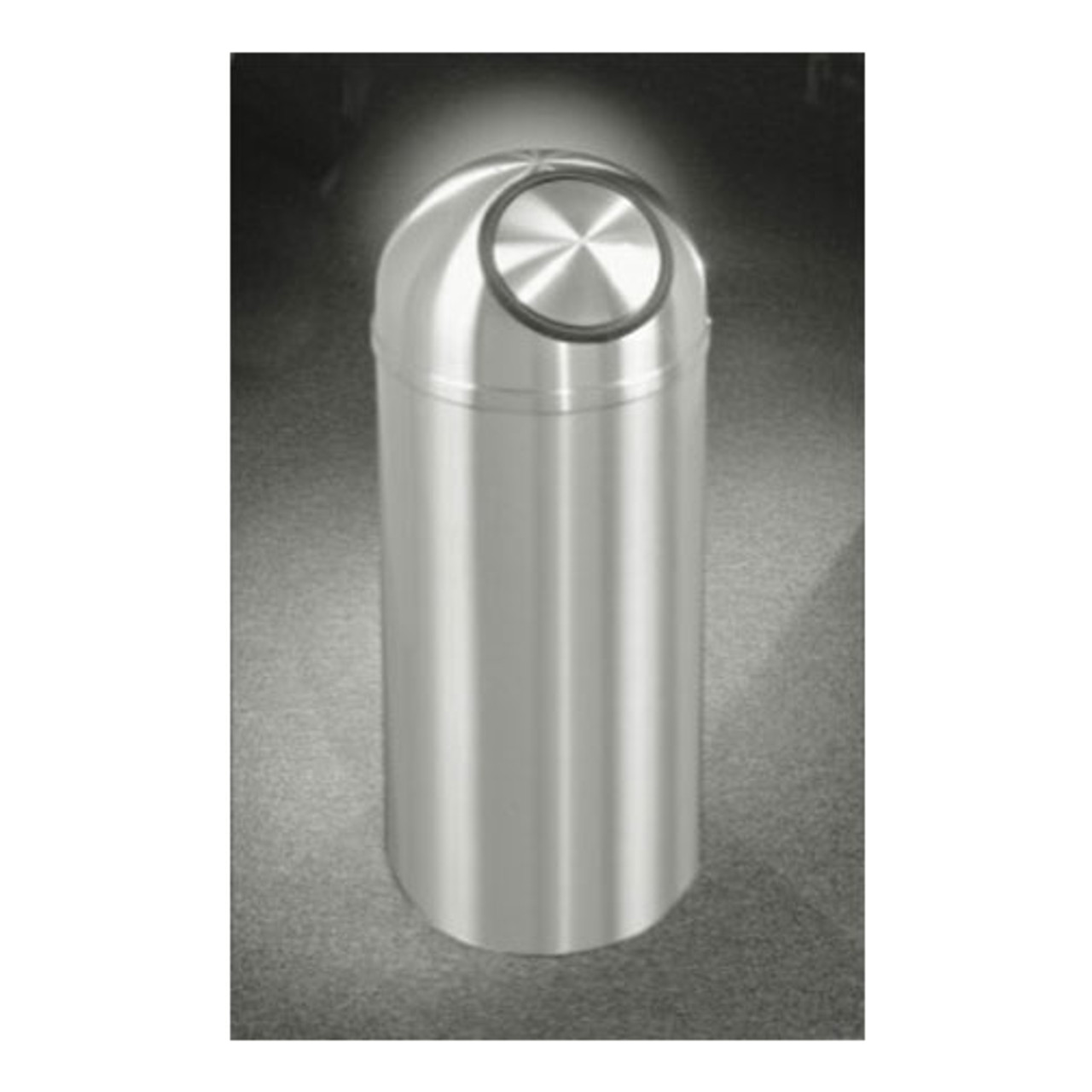 Glaro S1230SA New Yorker Self-Closing Dome Top Trash Can, 12 x 30, 8 Gallon  - Satin Aluminum