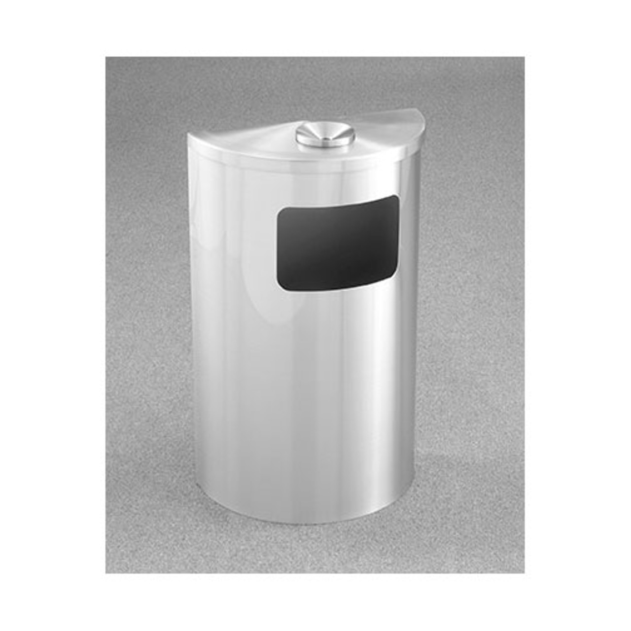 Trash Receptacle, Satin Aluminum Trash Container