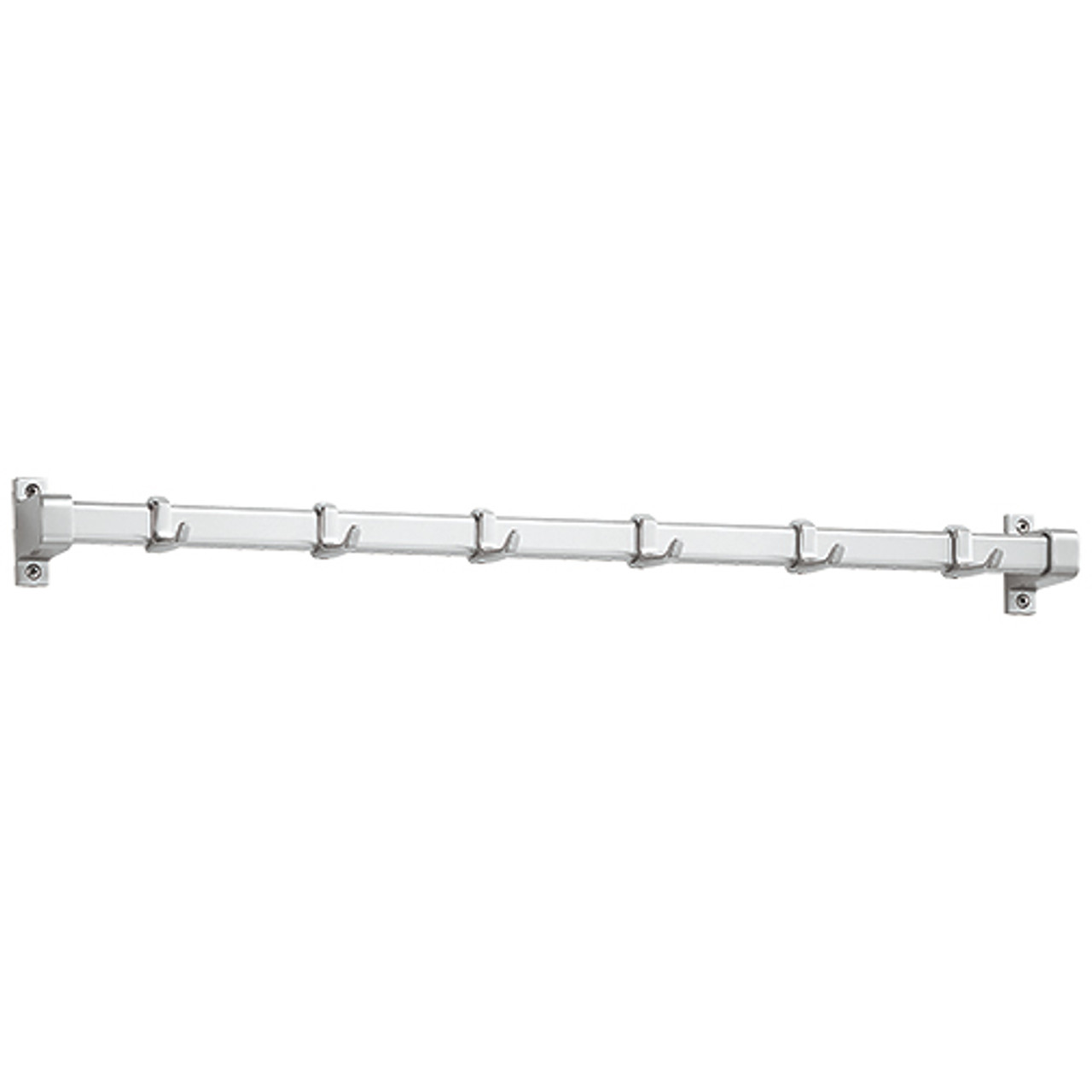 Peter Pepper 2142XL Aluminum Wall Mount Hat and Coat Rack / Coat Hook Rail  - 5 Single Prong Hooks