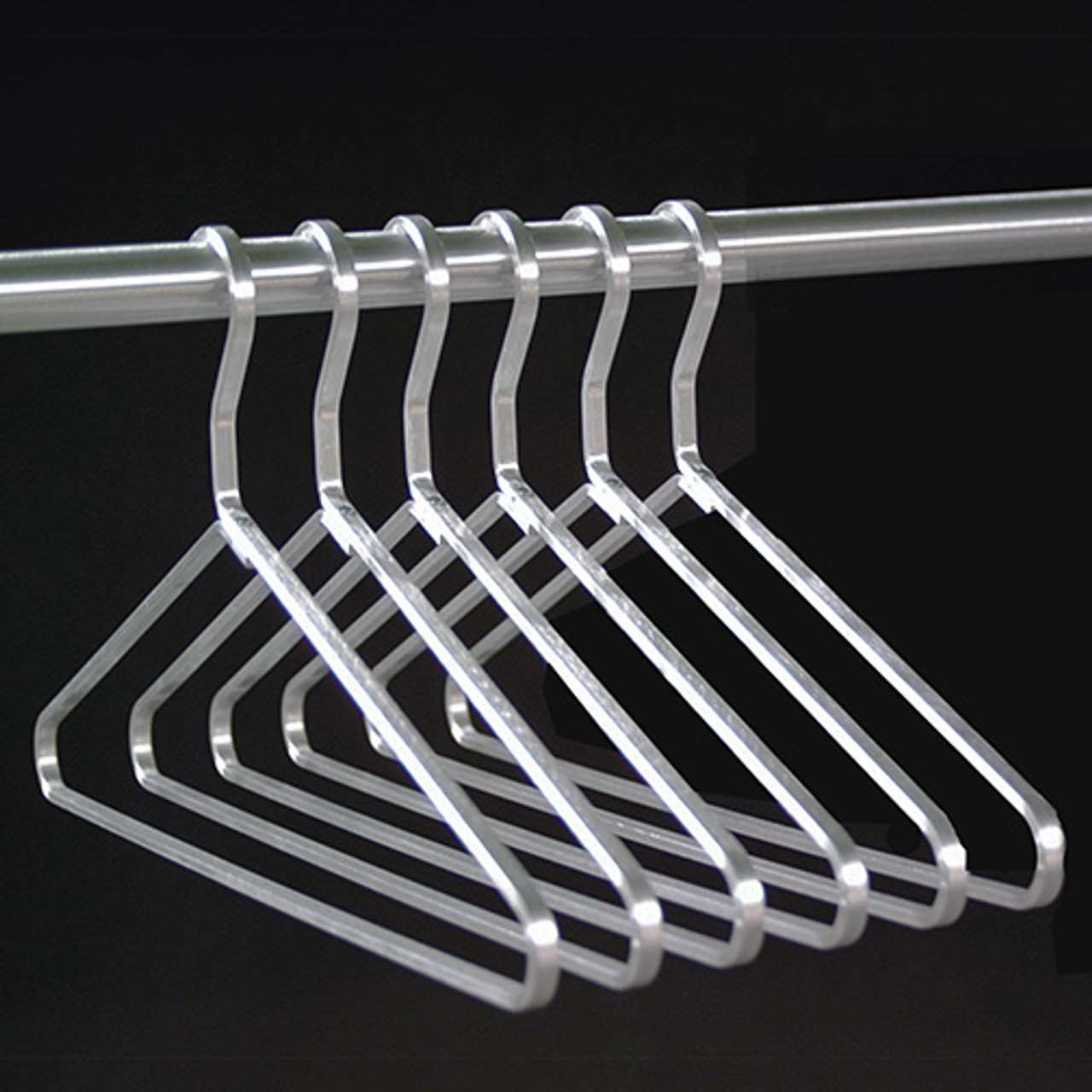 Glaro Heavy Duty Coat Hanger 1600SA Open Hook Satin Aluminum Set of 24