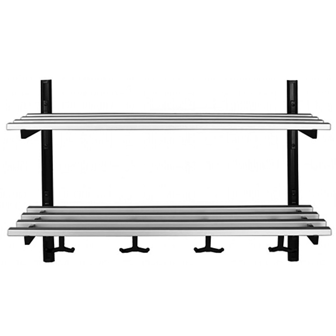 Camden-Boone Unlimited Coat Hook Rack 106-300 - Aluminum - Wall Mount -  Double Shelf - 300 Inches