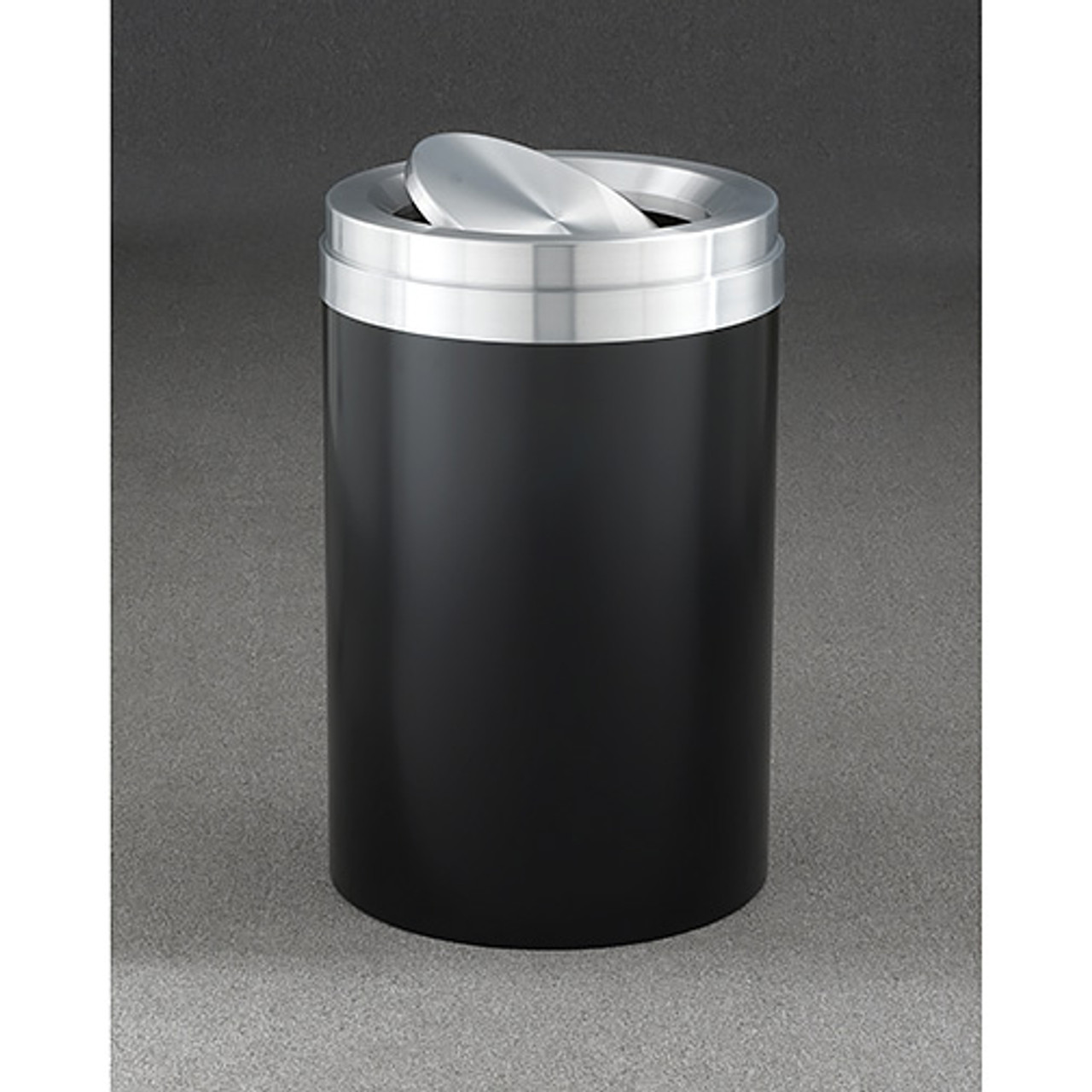 Trash Receptacle, Satin Aluminum Trash Container