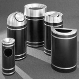 Glaro Monte Carlo Trash Cans - Satin Aluminum