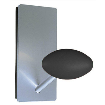 Magnuson Coat Hook MEM - Silver Back Plate - Black Knob