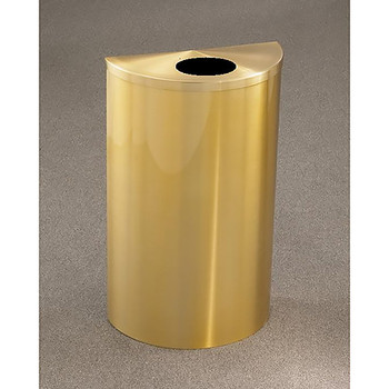 Glaro Profile Half Round Trash Can, 18 x 30 x 9, 14 Gallon, 1892-BE finished in Satin Bronze, Standing