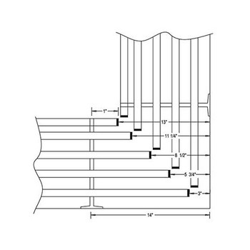 Camden-Boone Mitered Inside Corner Diagram for Coat Racks and Shelves