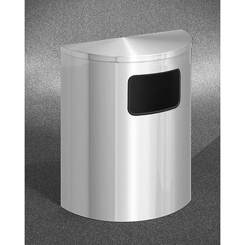 Glaro Profile Half Round Side Opening Trash Can, 2493-SA, finished in Satin Aluminum