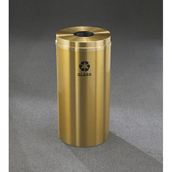 Glaro RecyclePro 1 Bottle Recycling Bin - 15 x 31 - 16 Gallon - B1532BE - finished in Satin Brass, Recycling Glass Label