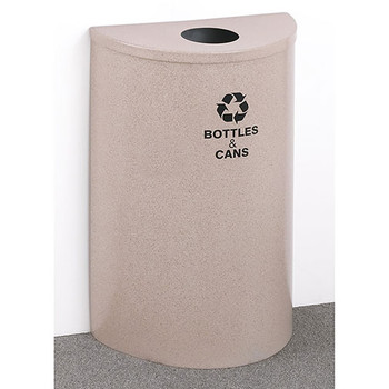 Glaro RecyclePro Profile Half Round Recycling Bin - 18 x 30 x 9 - 14 Gallon - B1899 - finished in Desert Stone