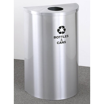 Glaro RecyclePro Profile Half Round Recycling Bin - 18 x 30 x 9 - 14 Gallon - B1899SA