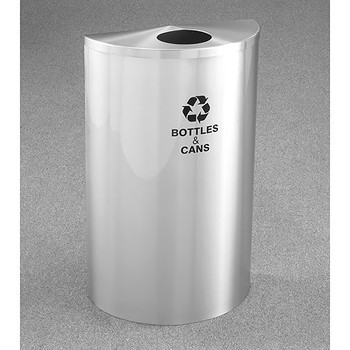 Glaro RecyclePro Profile Half Round Recycling Bin - 18 x 30 x 9 - 16 Gallon - B1899SA