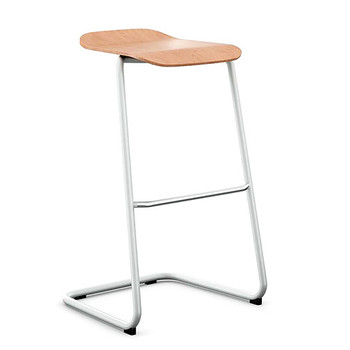 Peter Pepper StackR Stacking Stool with Ash Seat and White Frame