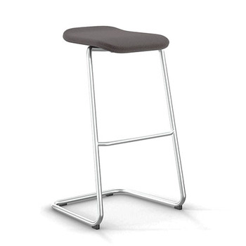 Peter Pepper StackR Stacking Stool with Chrome Frame and Upholstered Seat