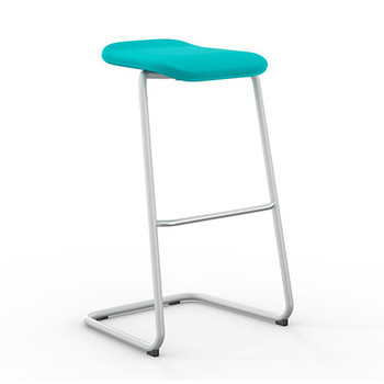 Peter Pepper StackR Stacking Stool with White Frame and Upholstered Seat