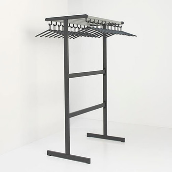 Magnuson Tertio Coat Rack T-DV/K-100 - 40" - Free Standing - Double Sided - 20 Hangers Included - Aluminum Shelf