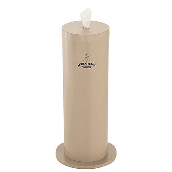 Glaro Antibacterial Wipe Dispenser F1027SDS - Floor Standing with Wipe Storage and Silk Screened Sign - Desert Stone