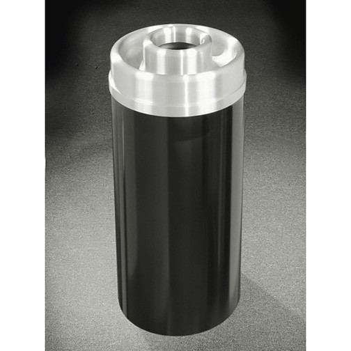 Glaro Mount Everest D1533-XX-SA - Aluminum Finish Donut Top Ash and Trash Receptacle - 15 x 33 - 16 Gallon - finished in Satin Black