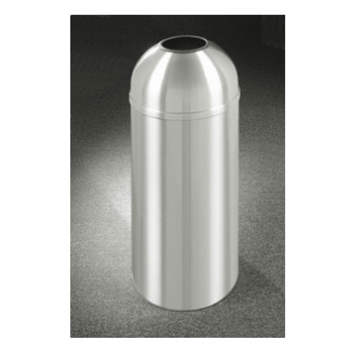 New Yorker Open Dome Top Trash Can finished in Satin Aluminum