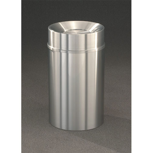 New Yorker Tip Action Top Trash Can, 20 x 35, 33 Gallon, TA2035SA finished in Satin Aluminum