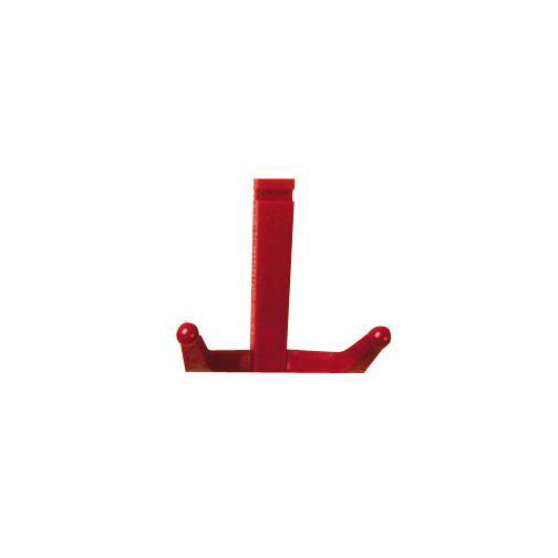 Red Double Pronged Coat Hook for Coat Racks - Lexan Polycarbonate