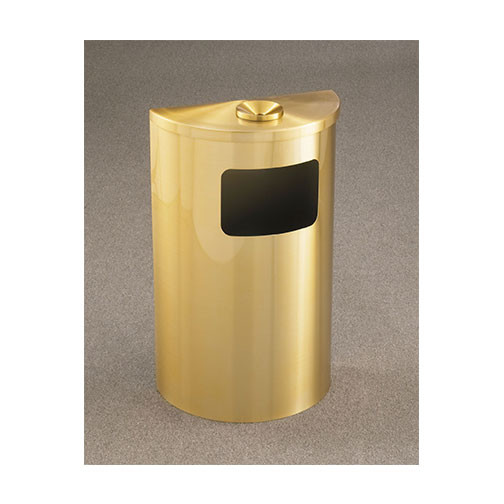 Glaro Profile Half Round Funnel Top Ash and Trash Receptacle - 1894-SA, finished in Satin Brass