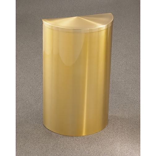 Glaro Profile Half Round Covered Receptacle - 1895-SA finished in Satin Brass