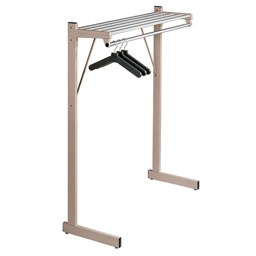 Magnuson Coat Rack DSF-4HA - 48" - Free Standing - Single Side - Hanger Rod - Aluminum Shelf