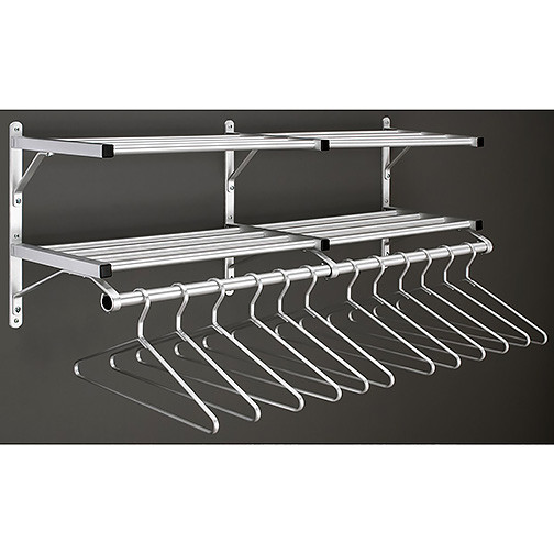 Glaro Wall-Mounted Coat Rack 502SA with Middle Bracket and Optional Hangers