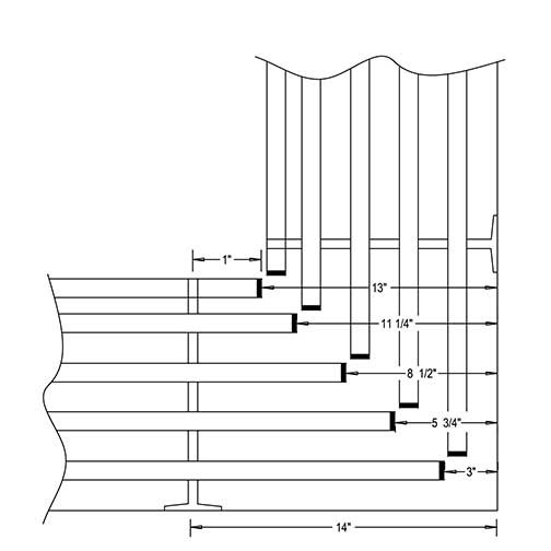 Camden-Boone Corner Connection Diagram for Wall Mounted Coat Racks