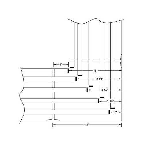 Camden-Boone Mitered Inside Corner for Coat Racks - Diagram