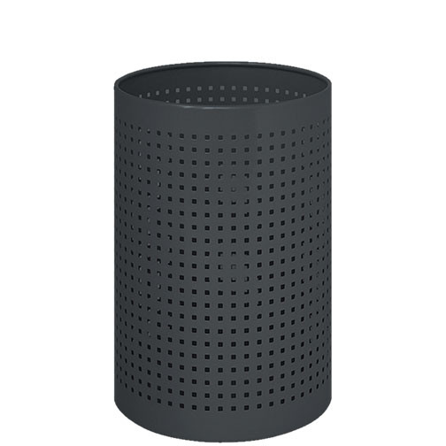 Peter Pepper Wastebasket with Square Perforations 222-W-BK - Black