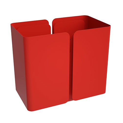 Peter Pepper SW Stream Deskside Recycling Wastebasket - Single Stream without Top - Poppy on Poppy Accent